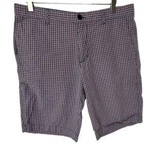 Ben Sherman Heritage W33 blue pink & white checkered‎ flat front shorts